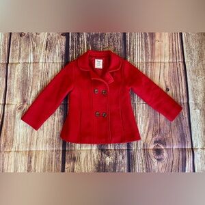 Old Navy Toddler Girls Long Sleeve Collared Side Pockets Red Coat Size: 5T